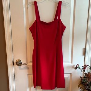 Woman’s Red Dress size 12 small back slit, Rayon